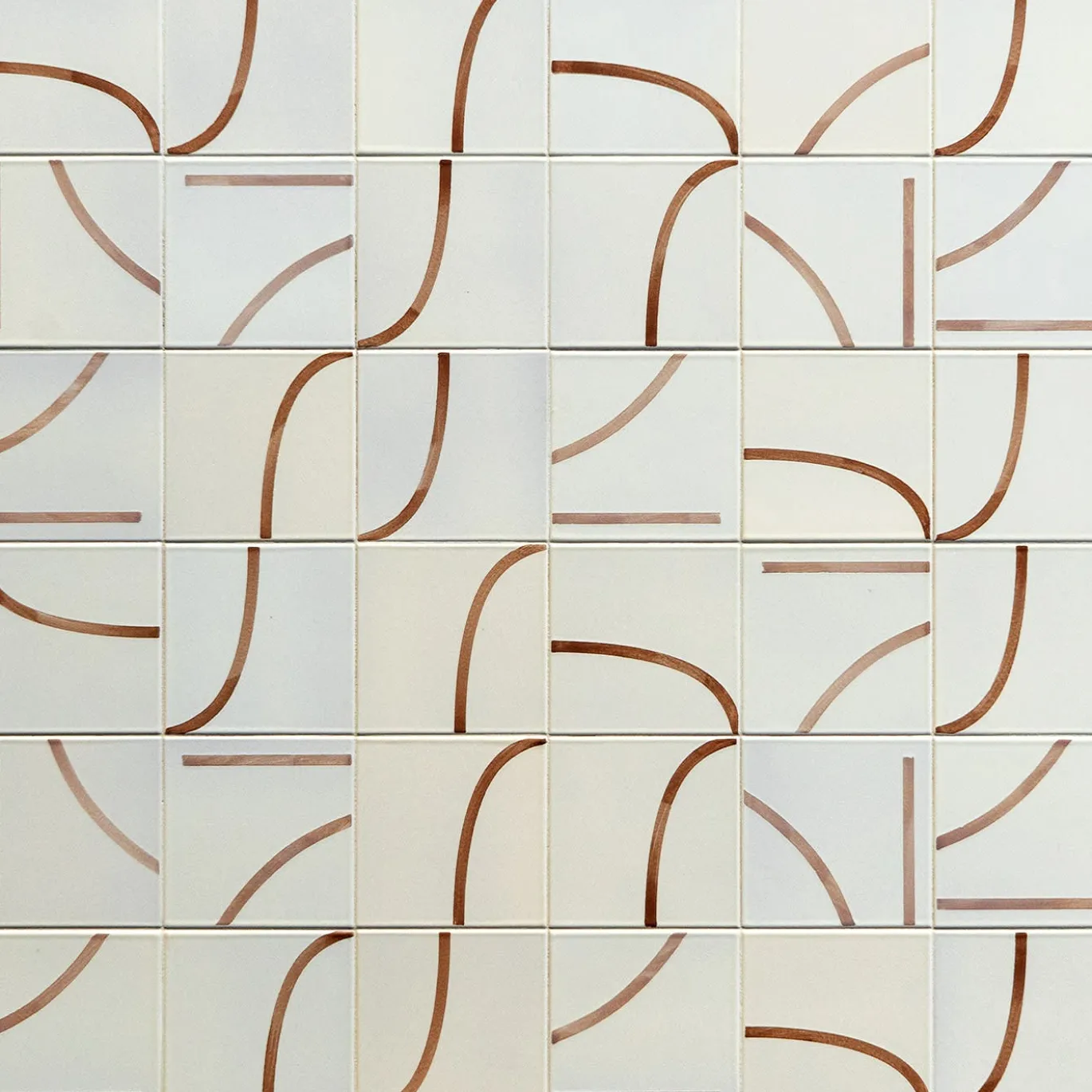 Set di 45 piastrelle beige e marroni Segni di Margherita Rui