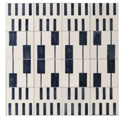 Set di 44 piastrelle bianche e blu Alfabeto di Margherita Rui