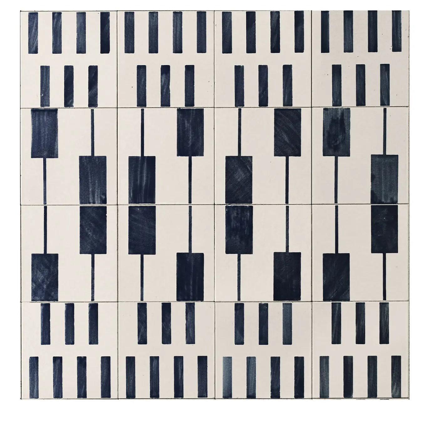 Set di 44 piastrelle bianche e blu Alfabeto di Margherita Rui