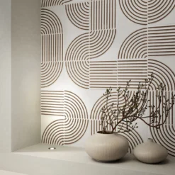 Set di 44 piastrelle bianche Solchi Tattile Lines