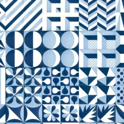 Set di 25 piastrelle Blu Ponti Decorazione Tipo 20 di Gio Ponti