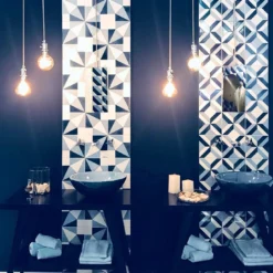 Set di 25 piastrelle Blu Ponti Decorazione Tipo 2 di Gio Ponti
