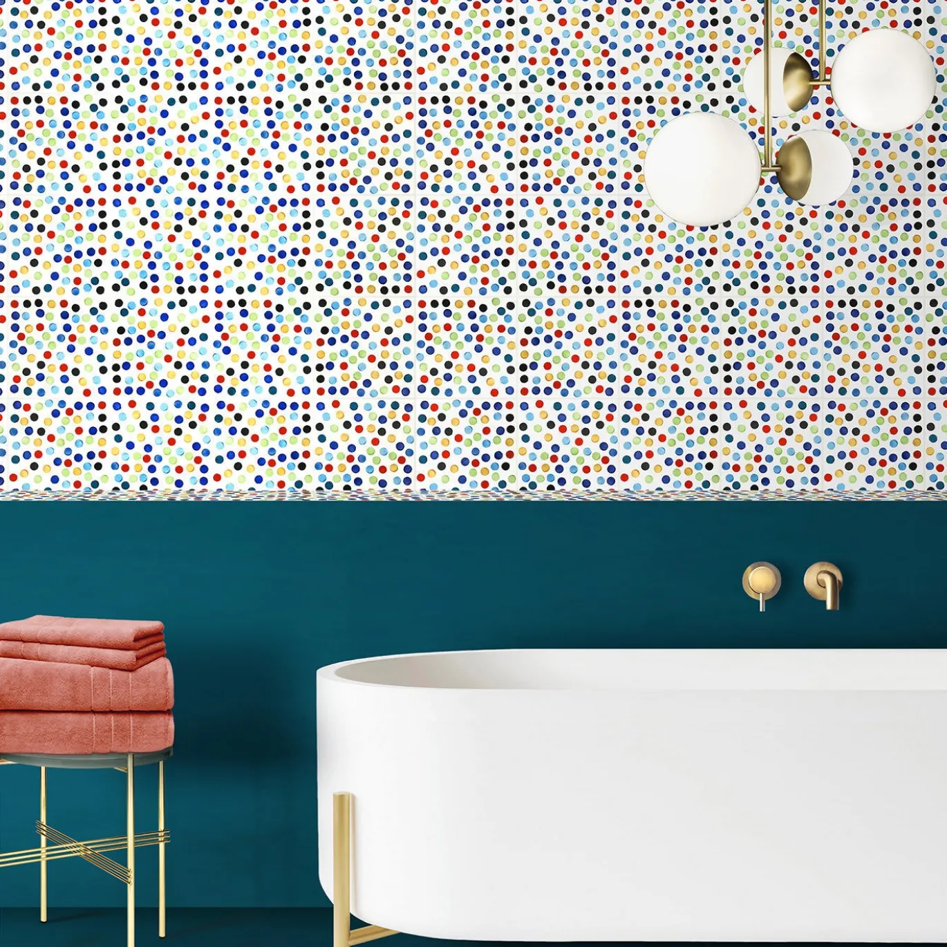 Set di 25 piastrelle Collezione Dot 3 Puntini di Alessandro Mendini