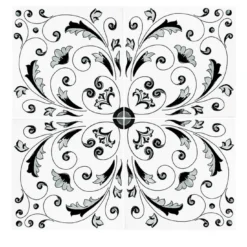Set di 25 piastrelle Crestarella Collezione Fiori Scuri