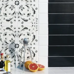 Set di 25 piastrelle Crestarella Collezione Fiori Scuri