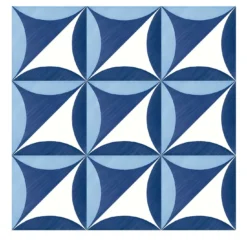 Set di 25 Piastrelle Decoro Tipo 27 Collezione Blu Ponti in Maiolica Blu di Gio Ponti