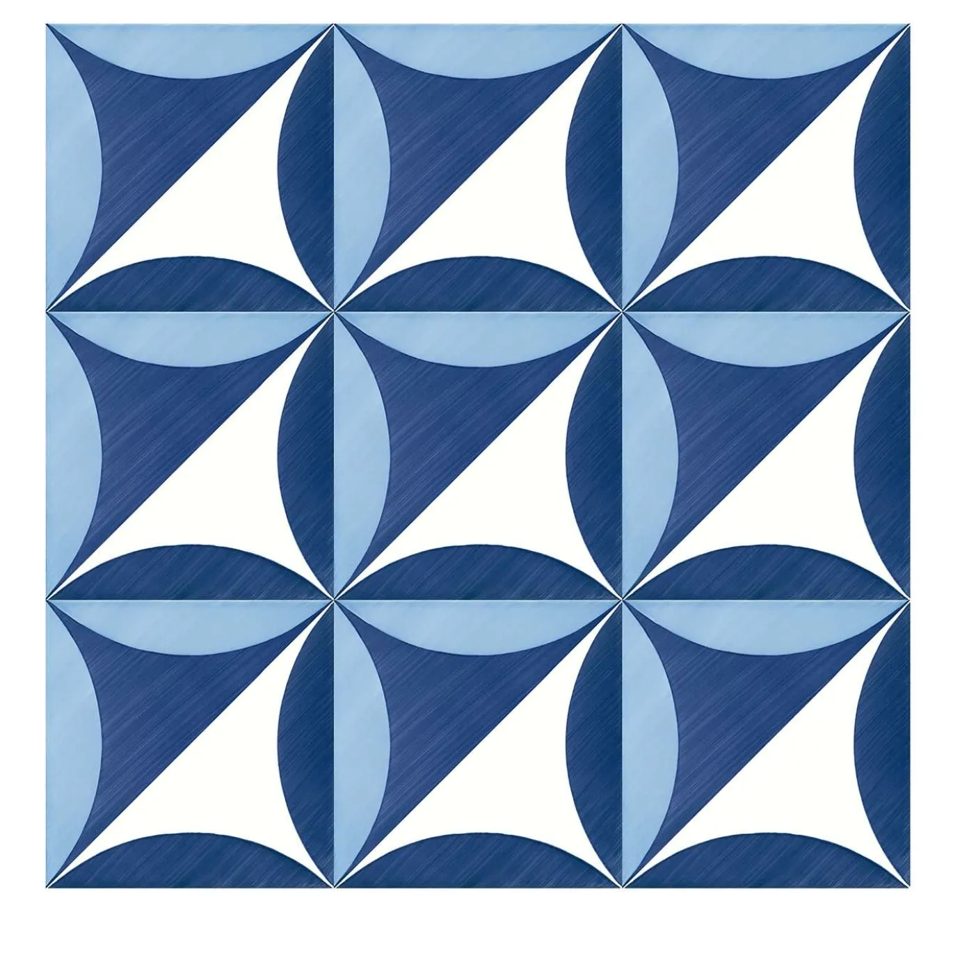 Set di 25 Piastrelle Decoro Tipo 27 Collezione Blu Ponti in Maiolica Blu di Gio Ponti