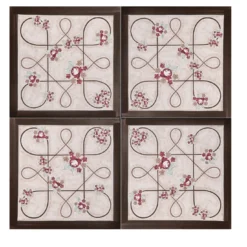 Set di 4 piastrelle Foulards Grace