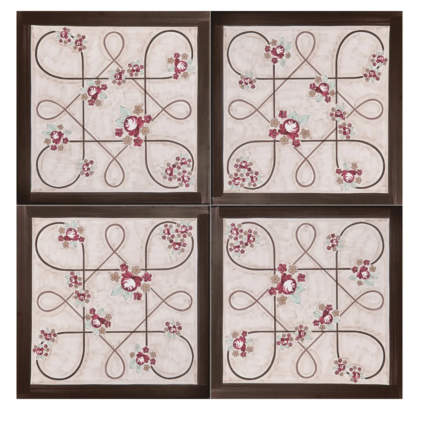 Set di 4 piastrelle Foulards Grace
