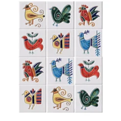 Set di 12 piastrelle I Classici Pavoncelle