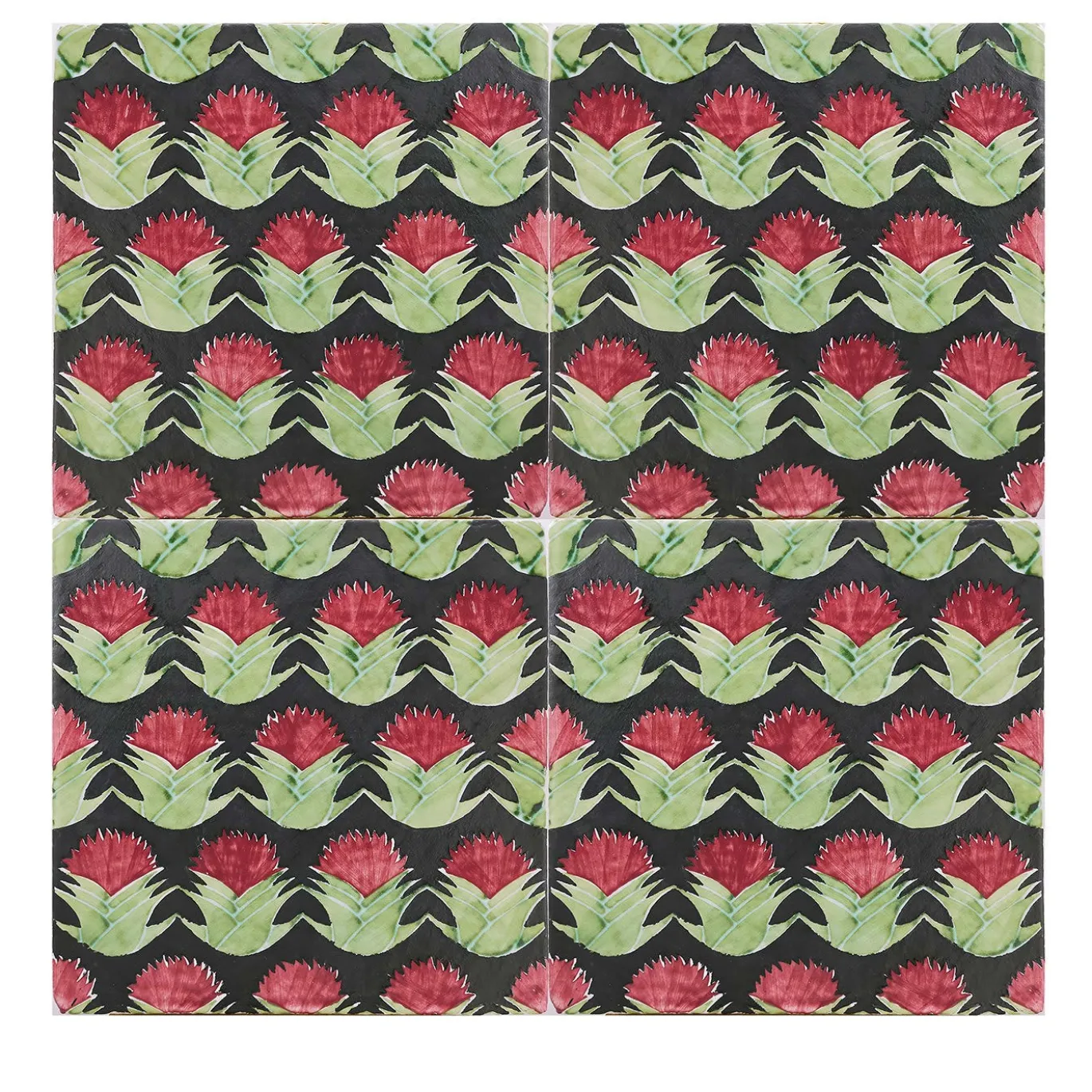 Set di 4 piastrelle Kimeya Cardo Green di Vincenzo Messina