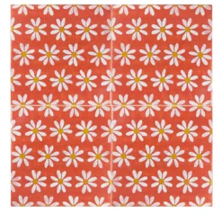 Set di 4 piastrelle Kimeya Red Margherita di Vincenzo Messina