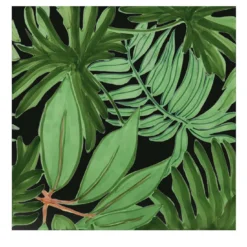 Set di 4 piastrelle nere tropicali Collezione Verde Verticale