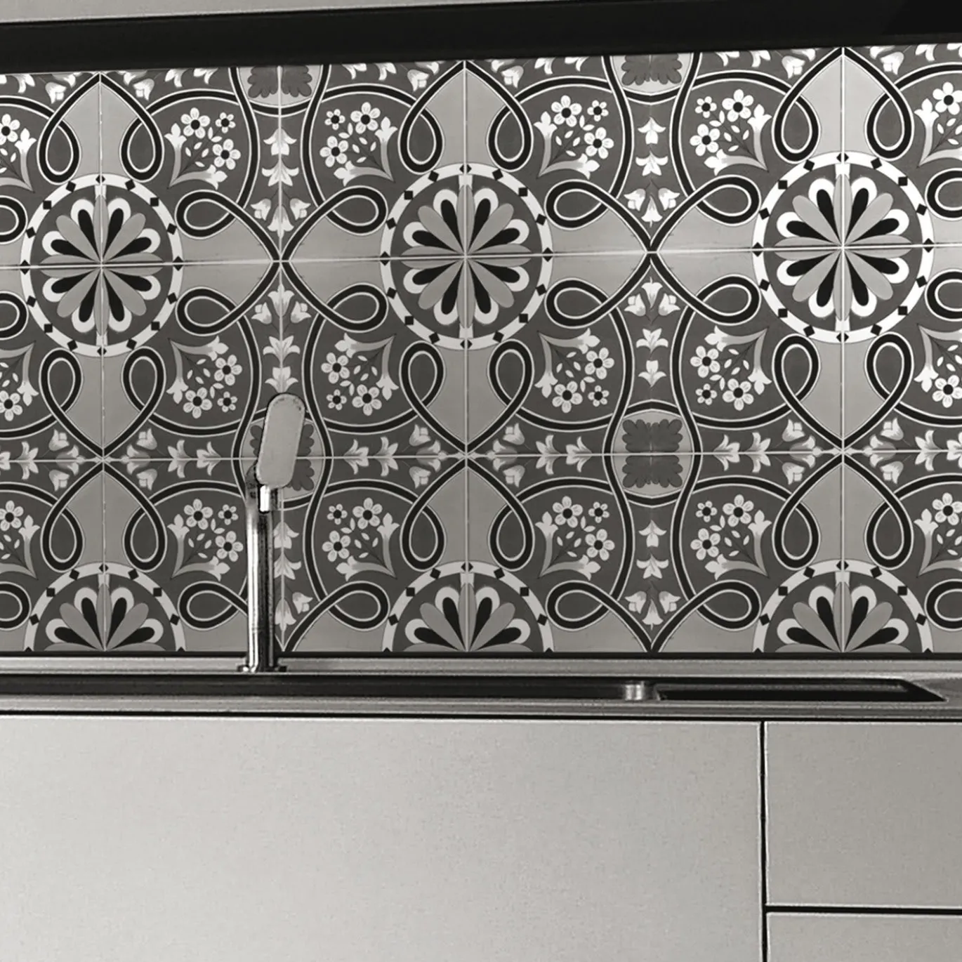 Set di 25 piastrelle Nocelle Collezione Fiori Scuri