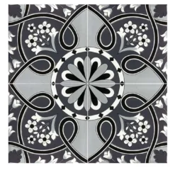 Set di 25 piastrelle Nocelle Collezione Fiori Scuri