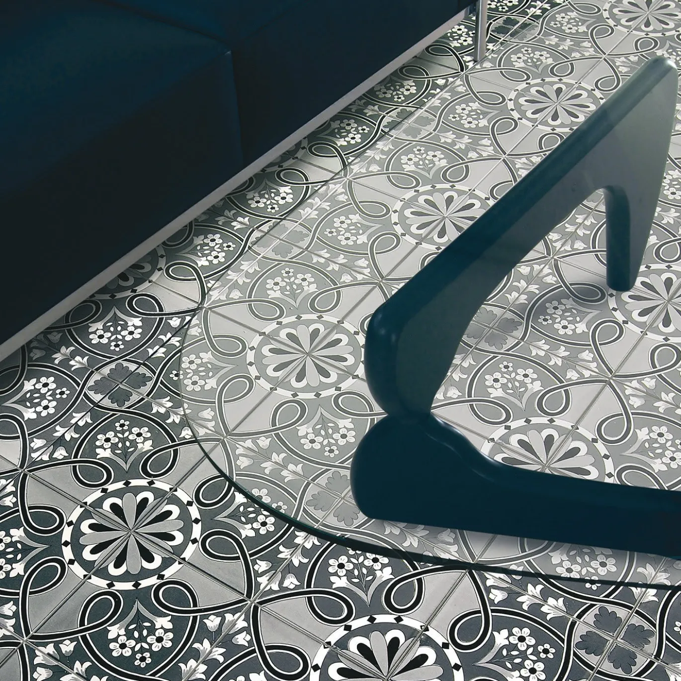 Set di 25 piastrelle Nocelle Collezione Fiori Scuri