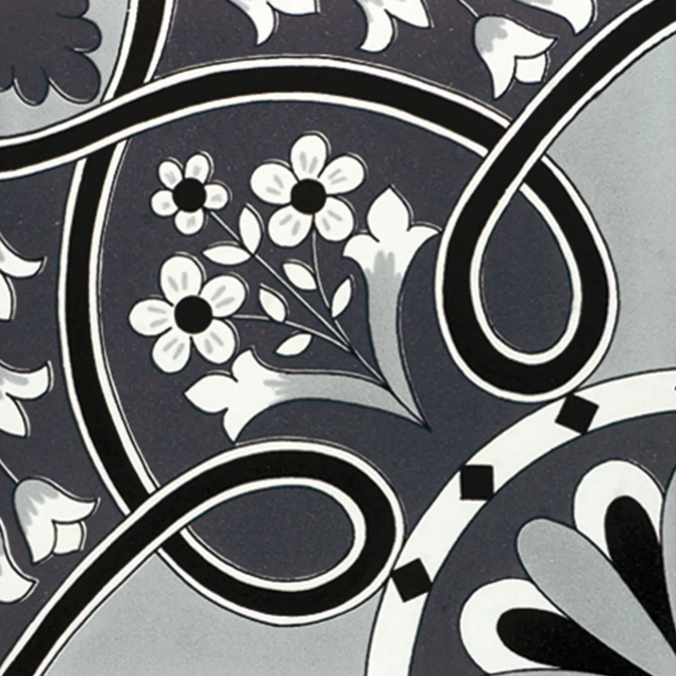 Set di 25 piastrelle Nocelle Collezione Fiori Scuri