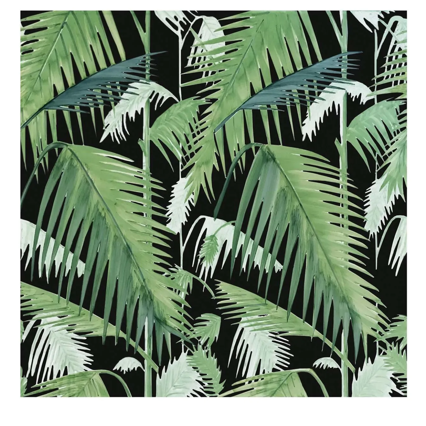 Set di 4 piastrelle Palm Black Verde Verticale Collection