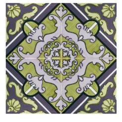 Set di 25 piastrelle Pastena Collezione Fiori Scuri