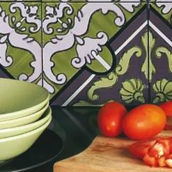 Set di 25 piastrelle Pastena Collezione Fiori Scuri