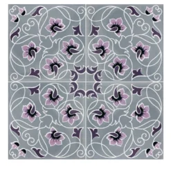 Set di 25 piastrelle Piandarca collezione Fiori Scuri