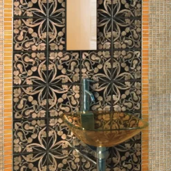 Set di 25 piastrelle Polvica Manganese Collezione Fiori Scuri