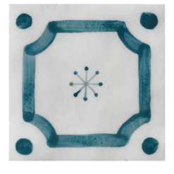 Set di 24 piastrelle quadrate Ot Budoni Blu Pavone