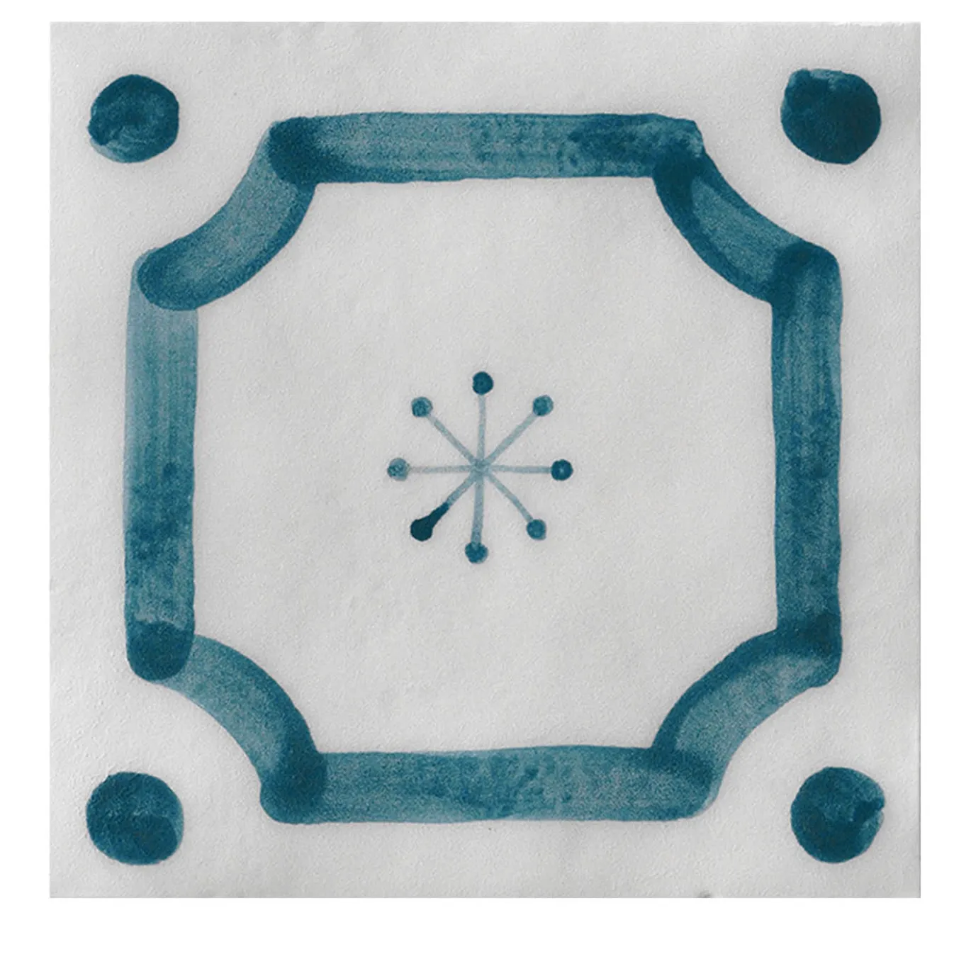 Set di 24 piastrelle quadrate Ot Budoni Blu Pavone