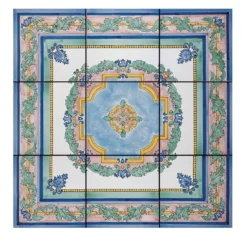 Set di 9 piastrelle Rosone Ardalea