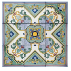 Set di 9 piastrelle Rosone Maiano