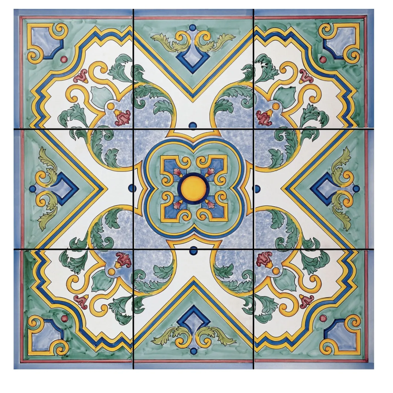 Set di 9 piastrelle Rosone Maiano