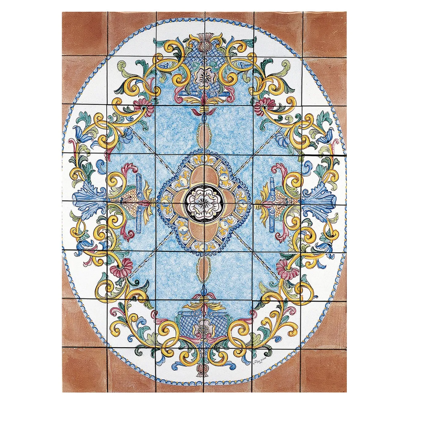 Set di 48 piastrelle Rosone Remese