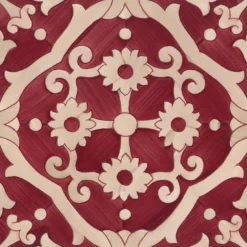 Set di 25 piastrelle rosse Tovere Collezione Fiori Scuri
