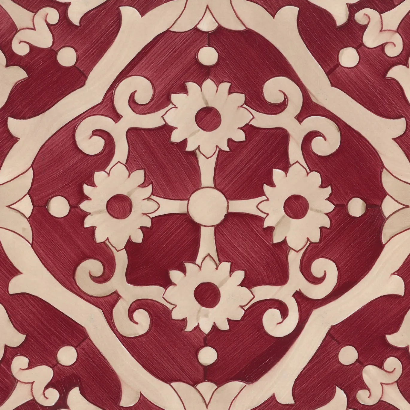 Set di 25 piastrelle rosse Tovere Collezione Fiori Scuri
