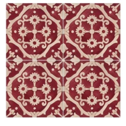 Set di 25 piastrelle rosse Tovere Collezione Fiori Scuri
