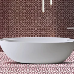 Set di 25 piastrelle rosse Tovere Collezione Fiori Scuri