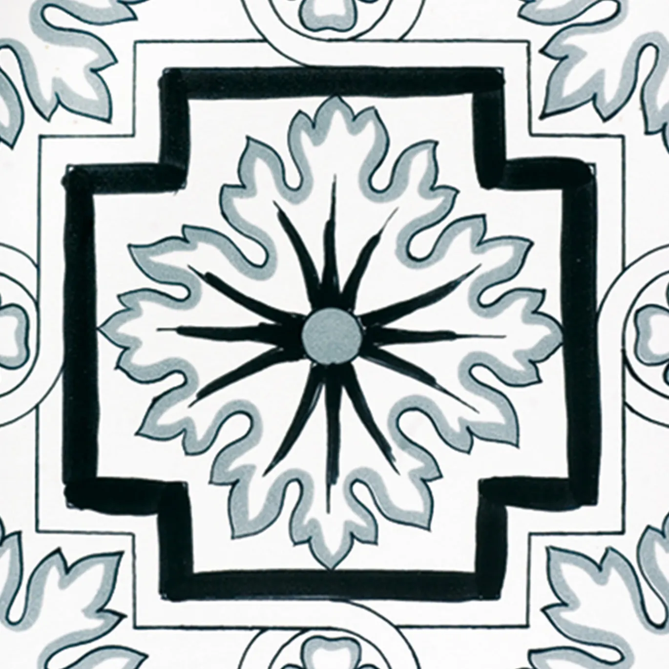 Set di 25 piastrelle Stabia collezione Fiori Scuri