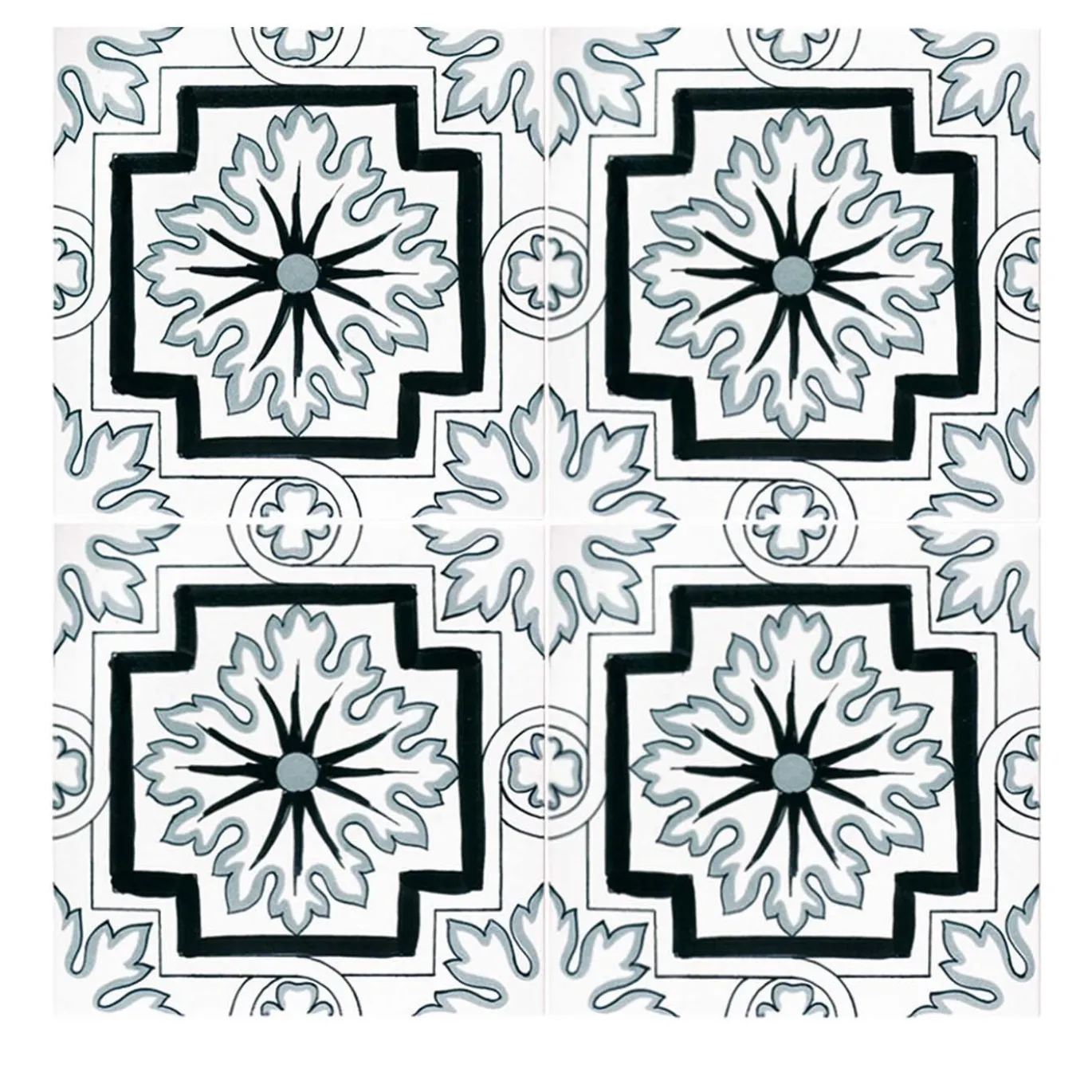 Set di 25 piastrelle Stabia collezione Fiori Scuri