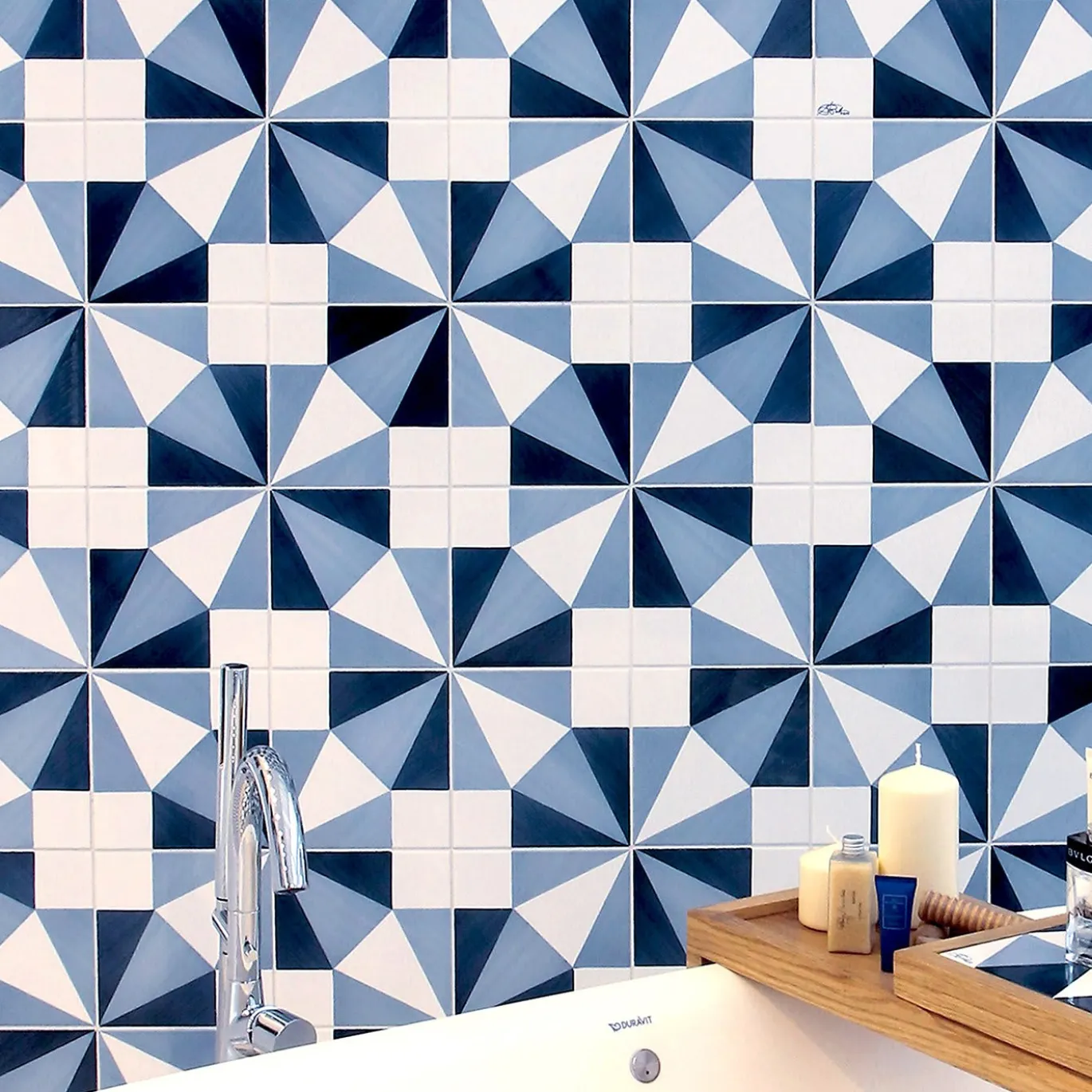 Set di 25 piastrelle tipo 8 Collezione Blu Ponti di Gio Ponti