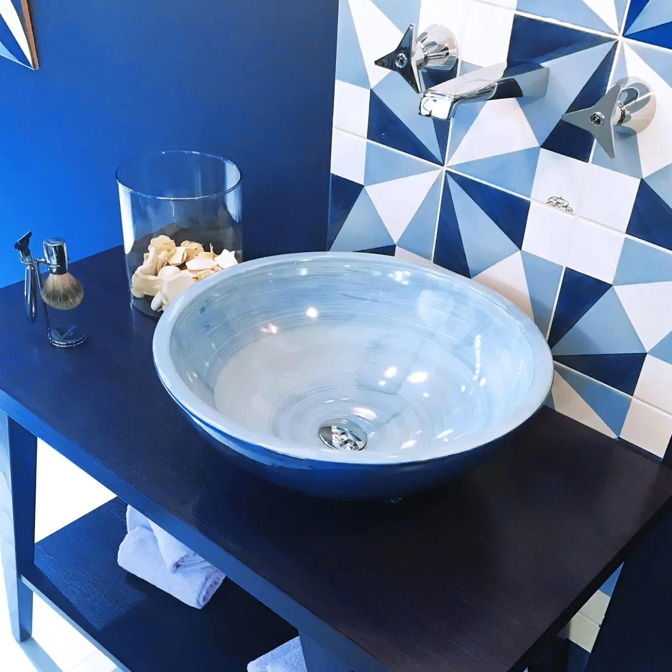 Set di 25 piastrelle tipo 8 Collezione Blu Ponti di Gio Ponti