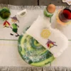 Set di 4 piatti da cena in ceramica con motivo in marmo verde