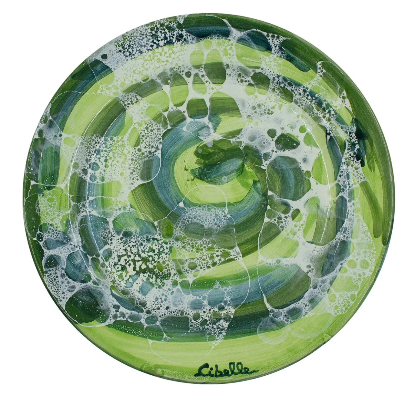 Set di 4 piatti da cena in ceramica con motivo in marmo verde