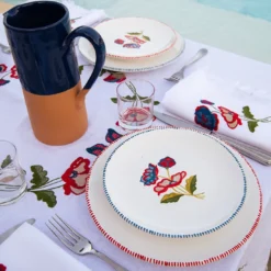 Set di 4 piatti da cena in ceramica Gioia Blu