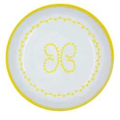 Set di 4 piatti da cena in ceramica gialla Luminaria