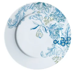 Set di 2 piatti da cena in porcellana Florian azzurro