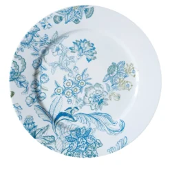 Set di 2 piatti da cena in porcellana Florian blu chiaro e verde