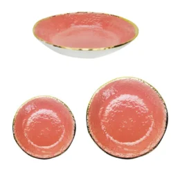 Set di piatti da cena Preta Oro Dusty Pink Gold per 6