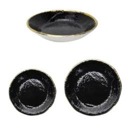 Set di piatti da cena Preta Oro Black Gold per 6