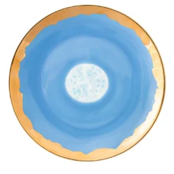 Set di 2 piatti da dessert blu con bordo frastagliato Celestial