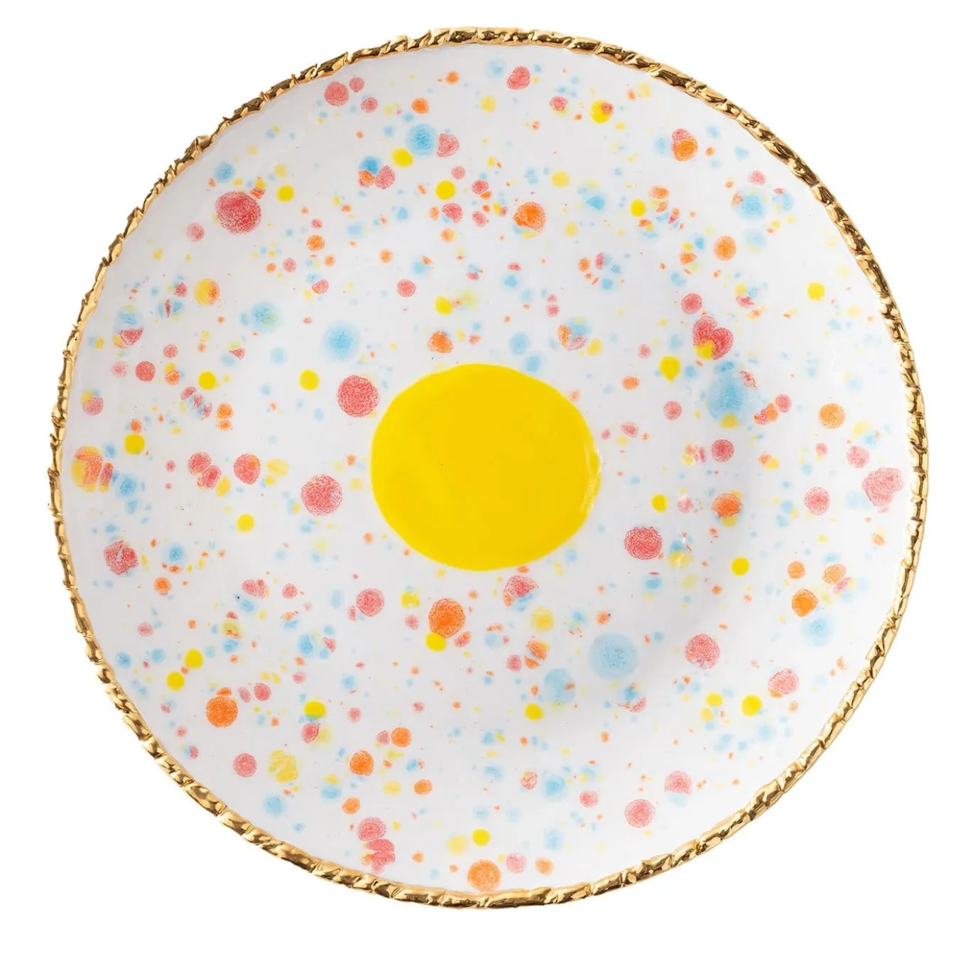 Set di 2 piatti da dessert Confetti con bordo crepato